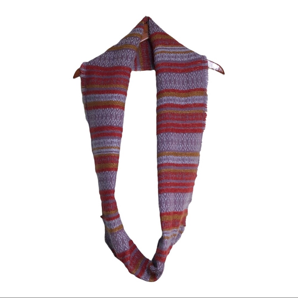 Eco By Rising Tide Red/Purple Mohair & Organic Cotton Knit Blend Infinity Scarf